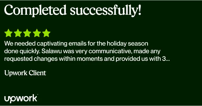 Testimonial for salawu moshood email marketing